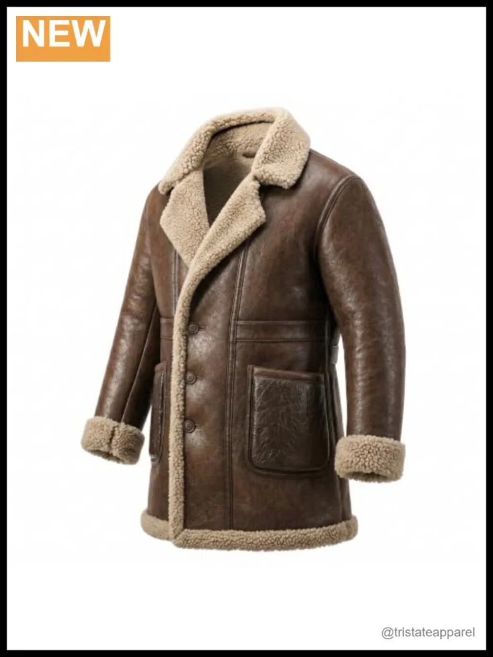 Genuine Shearling Leather B3 Bomber Aviator Jacket for Men